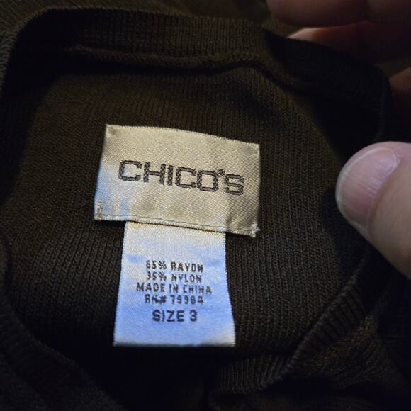 Chico’s Dark Brown Knit Sleeveless Top Size 3 XL - Picture 4 of 10